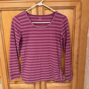 Talbots, purple and white long sleeve tee